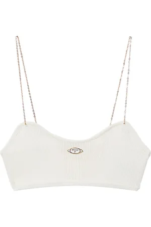 Puccini Logo-plaque ribbed crop top