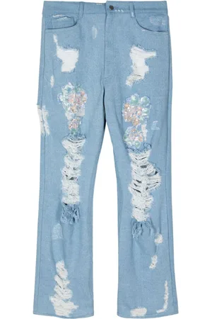 Collina Strada Sequin-detail distressed jeans