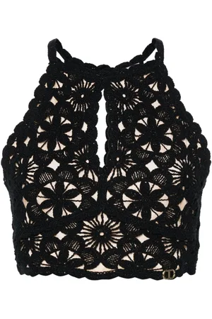 Twin-Set Cropped crochet top