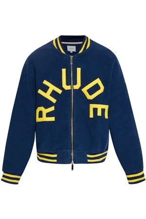 Rhude Logo-appliqué terry varsity jacket