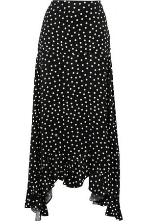 Stella McCartney Asymmetric polka-dot maxi skirt