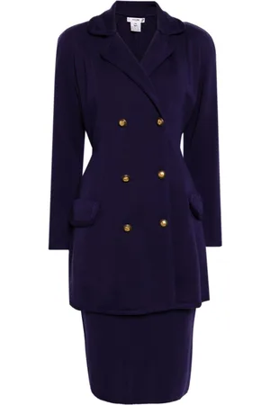 Céline Double-breasted wool skirt suit