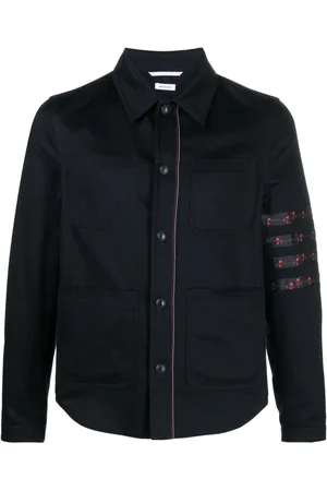 Thom Browne Floral stripe-detailing shirt jacket