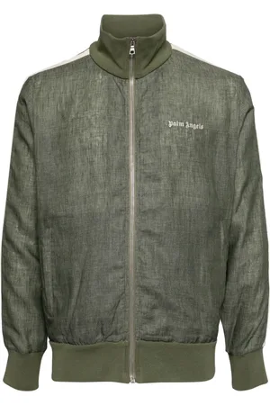 Palm Angels Logo-embroidered linen track jacket