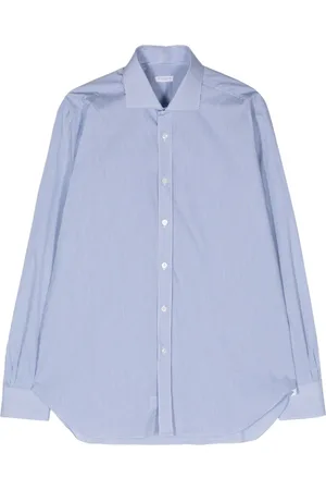 BARBA Pinstriped cotton-blend shirt