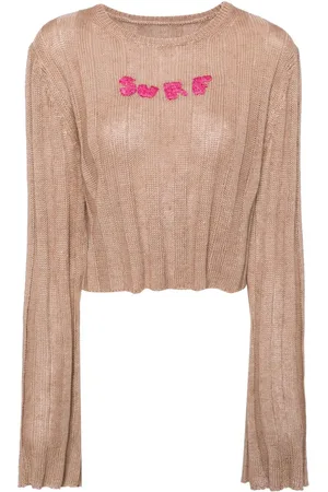 Stockholm Surfboard Club Embroidered-motif linen jumper