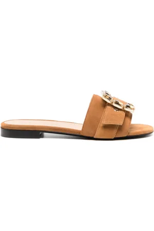 Madison.Maison Madison Maison Fade Jeweled Buckle Khaki Sandals