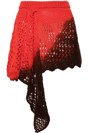 The Attico Ombré open-knit miniskirt