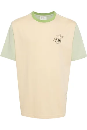 Café Kitsuné Colour-block cotton T-shirt
