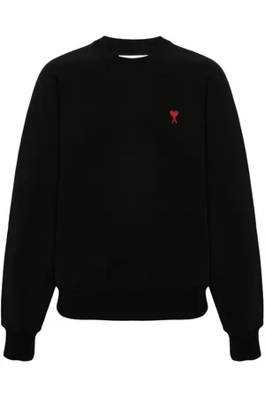 Ami Logo-embroidered organic-cotton sweatshirt