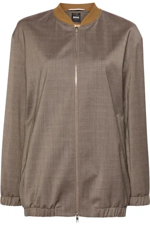 HUGO BOSS Checked wool bomber jacket