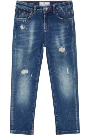 Philipp Plein Logo-appliqué straight-leg jeans