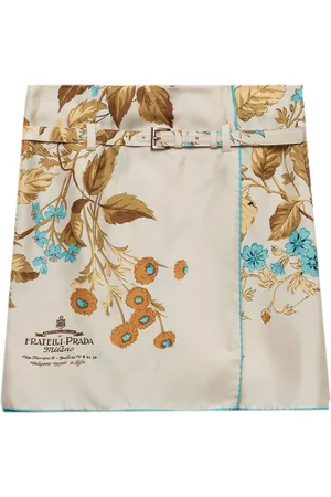 Prada Floral-print silk skirt