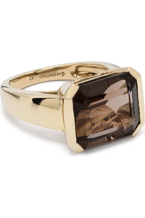 Otiumberg 9kt yellow Domino quartz solitaire ring