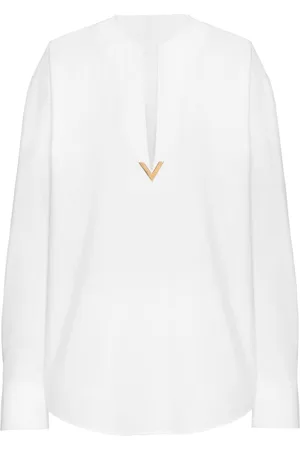 VALENTINO GARAVANI V Gold poplin top