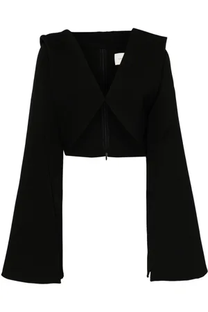 CHATS BY C.DAM Hooded cropped shirt