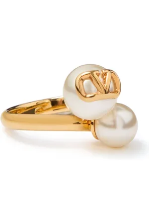 VALENTINO GARAVANI VLogo Signature faux-pearl ring