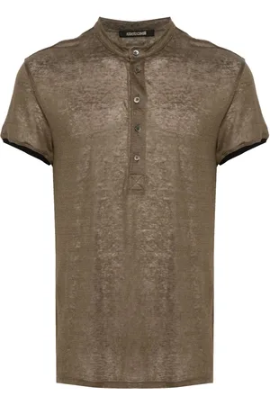 Roberto Cavalli Semi-sheer cotton polo shirt