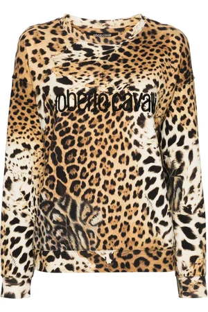 Roberto Cavalli Jaguar Skin-print cotton sweatshirt