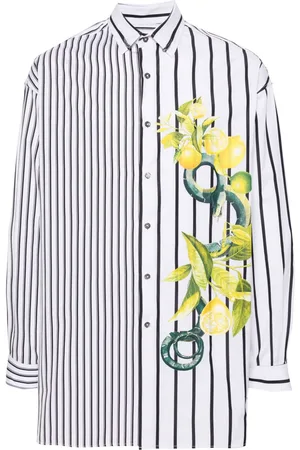 Roberto Cavalli Mix-print cotton shirt