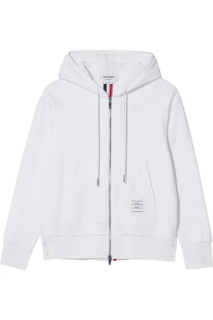 Thom Browne RWB-stripe cotton zip-up hoodie