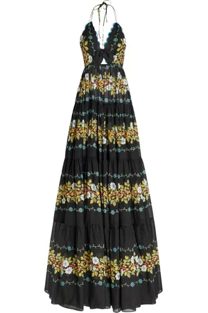 Etro Open back floral cotton maxi dress