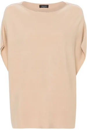Fabiana Filippi Beaded-trim cotton knitted top