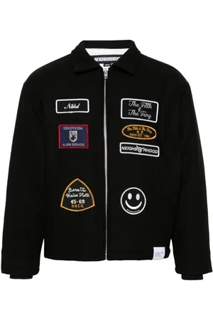 NEIGHBORHOOD Logo-patch wool-blend jacket