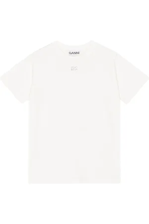 Ganni Logo-embellished cotton T-shirt
