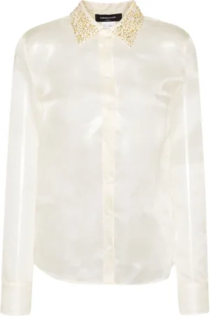 Fabiana Filippi Crystal-embellished silk shirt