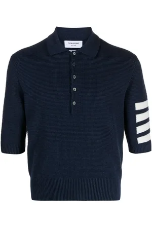 Thom Browne 4-Bar linen-blend polo