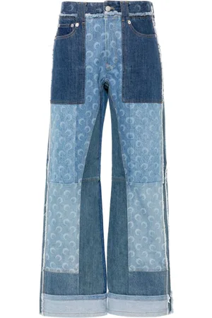 Marine Serre Patchwork straight-leg jeans