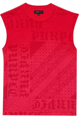 Purple Brand Logo-print crew-neck tank top