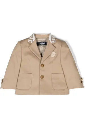 VERSACE Medusa Head-embroidered cotton blazer
