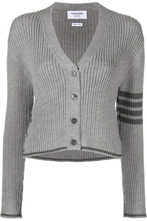 Thom Browne Cropped cable-knit cardigan