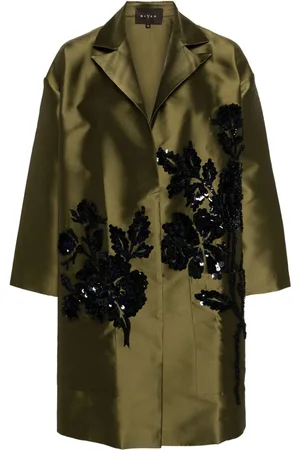 BIYAN Floral-motif satin coat
