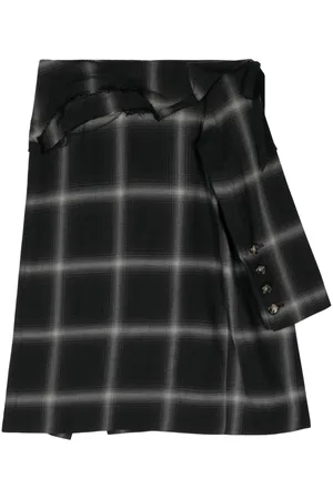 Marina Yee Birkin plaid wool skirt