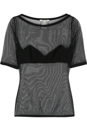 Nensi Dojaka Bra-effect-panel mesh T-shirt