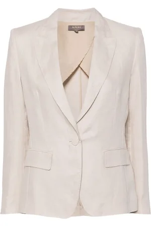 N.PEAL Chloe linen peak-lapel blazer