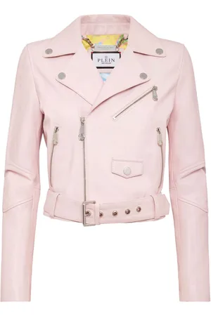 Philipp Plein Cropped leather biker jacket