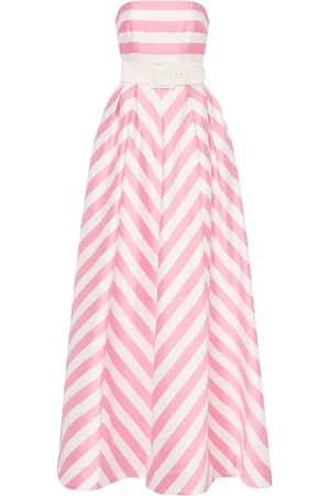 Rebecca Vallance Jocelyn striped strapless gown