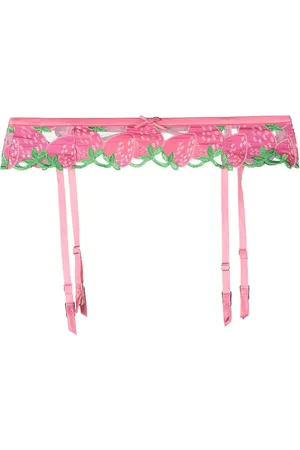 FLEUR DU MAL Wild Strawberry garter belt