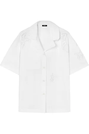 VERSACE Sangallo-embroidered cotton shirt