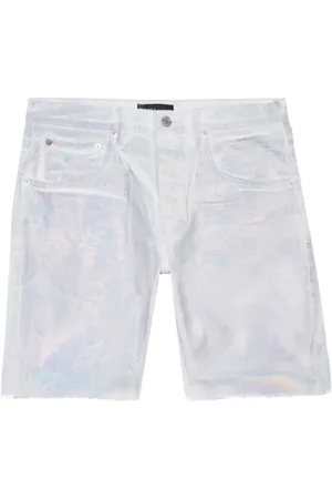 Purple Brand Iridescent-effect denim shorts