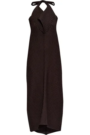 Issey Miyake Plissé halterneck maxi dress