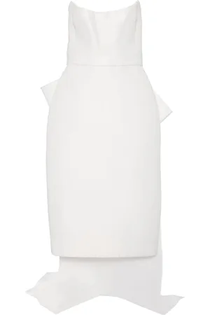 Amsale Bow-embellished high-low dress
