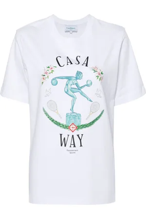Casablanca Statue En Marbre-print cotton T-shirt
