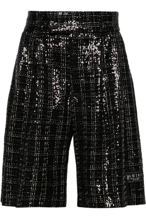AMIRI Sequinned bouclé skater shorts