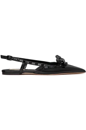 VALENTINO GARAVANI Rockstud Bow slingback ballerina shoes