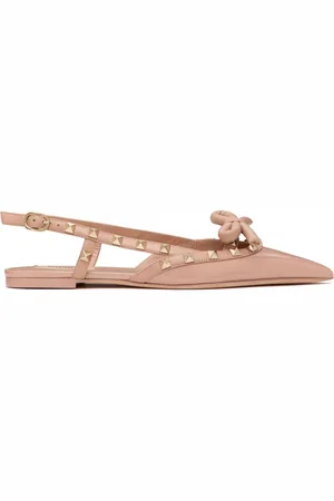 VALENTINO GARAVANI Rockstud Bow slingback ballerina shoes